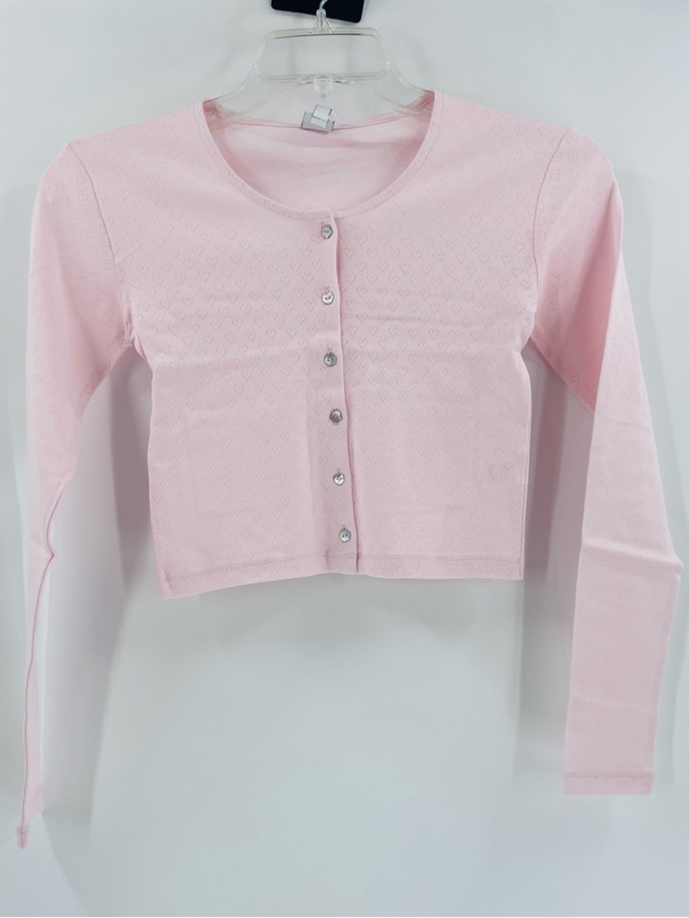 Theme marni heart pointelle cardigan pink new large